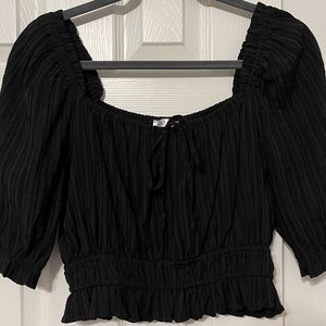 Vestique Pleated Puff Crop Blouse